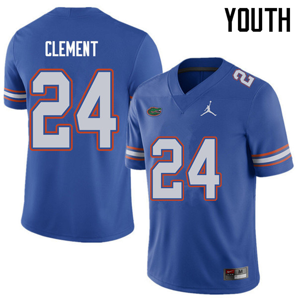 Jordan Brand Youth #24 Iverson Clement Florida Gators College Football Jerseys Sale-Royal - Click Image to Close